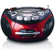 [아마존베스트]Lenco SCD-430 Radio CD Player with Cassette Deck - CD Player with MP3 Function - Auto-Stop - Programmable Track Memory - Repeat Function - Extra Bass - 3.5 mm AUX-In SCD-430RD Red
