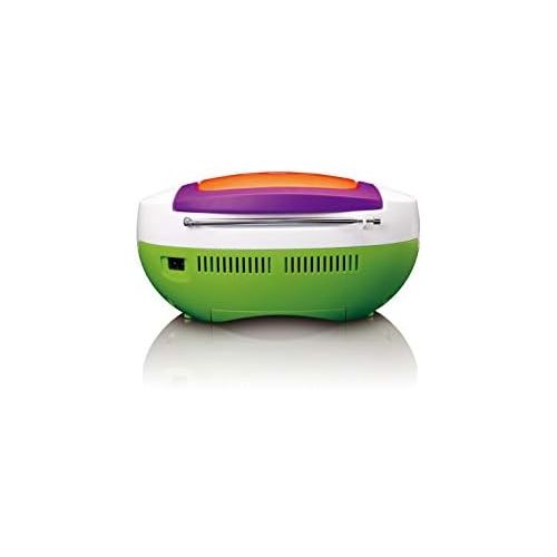  [아마존베스트]Lenco SCD-41 - CD player for children - CD radio - stereo system - boom box - FM radio tuner - USB connection - MP3 - 2 x 1 W RMS power - mains and battery operation - colorful