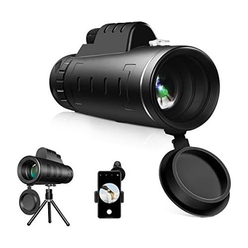  [아마존베스트]Lenlun Monocular Telescope 40 × 60 High Power BAK-4 HD Monocular with Smartphone Holder & Tripod, Zoom Telescope Waterproof for Bird Watching, Hunting, Camping