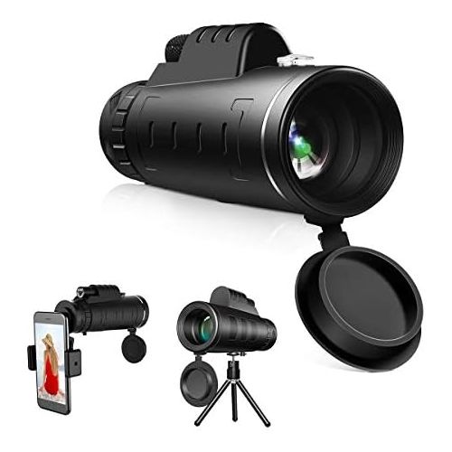  [아마존베스트]Lenlun Monocular Telescope 40 × 60 High Power BAK-4 HD Monocular with Smartphone Holder & Tripod, Zoom Telescope Waterproof for Bird Watching, Hunting, Camping