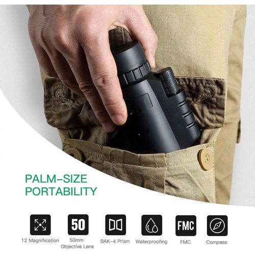  [아마존베스트]Lenlun Monocular Telescope 40 × 60 High Power BAK-4 HD Monocular with Smartphone Holder & Tripod, Zoom Telescope Waterproof for Bird Watching, Hunting, Camping