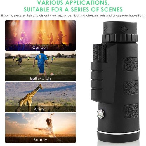  [아마존베스트]Lenlun Monocular Telescope 40 × 60 High Power BAK-4 HD Monocular with Smartphone Holder & Tripod, Zoom Telescope Waterproof for Bird Watching, Hunting, Camping