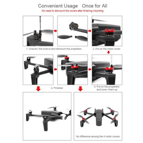  Lennonsi Motor Abdeckung Schutzkappe Schutzhuelle mit Aluminum Legierung fuer Parrot Anafi Drone Motor Covers Staubdicht 4er Set von lennonsi Rot