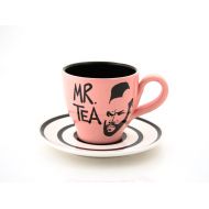 /LennyMud Mr. T Tea Teacup and Saucer pink