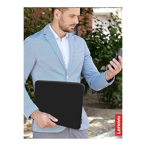 레노버 Lenovo Basic Laptop Sleeve 13 Inch Notebook/Tablet Compatible with MacBook Air/Pro Neoprene Material - Soft Fleece Lining - Zippered Top Opening - Black