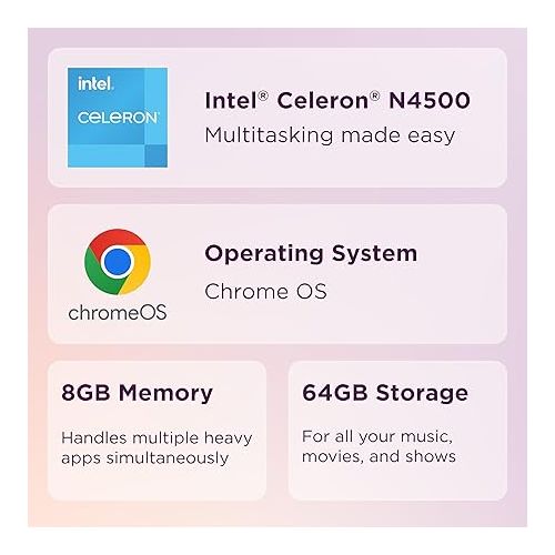 레노버 Lenovo IdeaPad 3i Chromebook, 15.6” FHD Display, Intel Celeron N4500, 8GB RAM, 64GB eMMC, 1920x1080 px, 720p Camera, Chrome OS, Abyss Blue