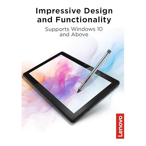 레노버 Lenovo Digital Pen 2 (Laptop) - Ultra-Tactile Response - 4,096 Levels of Pressure - Natural Feel Elastometer Pen Tip - Extended Battery Life - Silver, Grey