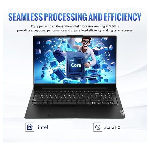 레노버 Lenovo Newest V15 Series Laptop, 24GB RAM, 1TB SSD Storage 15.6″ FHD Display with Low-Blue Light, Intel 4-Cores Upto 3.3Ghz Processor, HDMI, Ethernet Port, WiFi & Bluetooth, Windows 11 Home