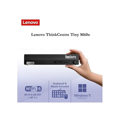 레노버 Lenovo ThinkCentre Business Mini Desktop, Intel Core Processor(Up to 4.3Ghz), 16GB RAM, 256GB SSD, Display Port, HDMI, USB Type-C, RJ-45, Wi-Fi 6, Windows 11 Pro, Black