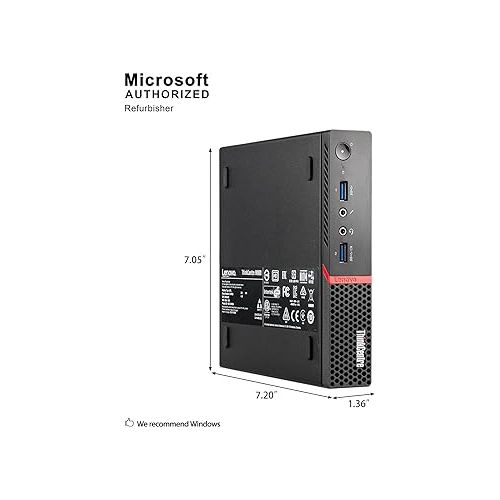 레노버 lenovo ThinkCentre M900 Tiny Desktop Micro Tower PC (Intel Core i5-6500T, 8 GB Ram, 256 GB SSD, USB 3.0, WiFi) Windows 10 Pro (Renewed)