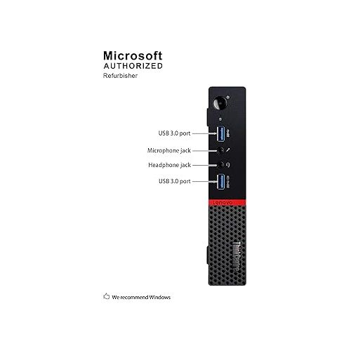 레노버 lenovo ThinkCentre M900 Tiny Desktop Micro Tower PC (Intel Core i5-6500T, 8 GB Ram, 256 GB SSD, USB 3.0, WiFi) Windows 10 Pro (Renewed)