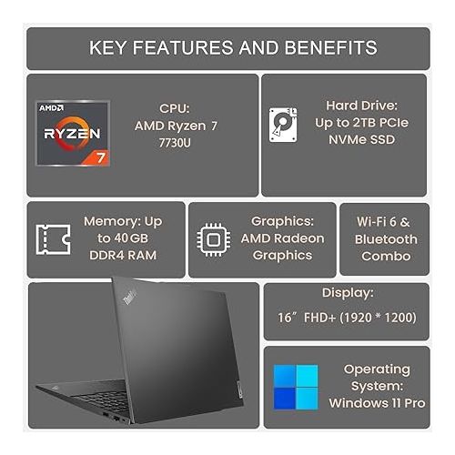 레노버 LENOVO ThinkPad E16 Gen 1 Business Laptop, 16