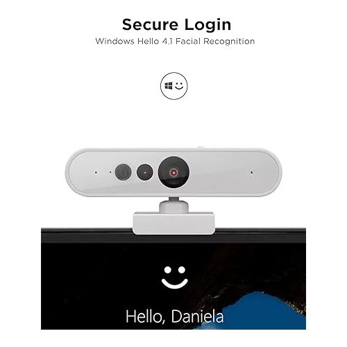 레노버 Lenovo HD 1080p Webcam (510 FHD) - Monitor Camera with 4X Digital Zoom, 95° Wide Angle, 360° Rotation Pan & Tilt - Desktop Cam with Dual Microphones & Windows Hello for Livestreaming & Conferences