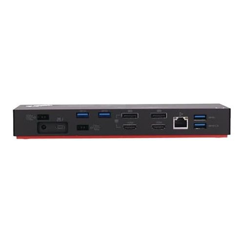 레노버 Lenovo USA ThinkPad Thunderbolt 3 Dock Gen 2 135W (40AN0135US) Dual UHD 4K Display Capability, 2 HDMI, 2 DP, USB-C, USB 3.1, Black