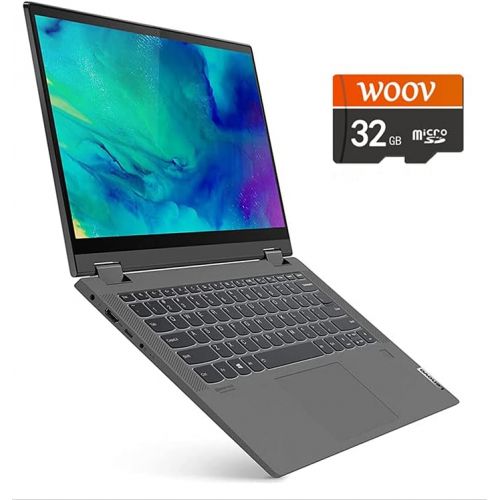 레노버 Lenovo Flex 5 Laptop, 14 2-in-1 FHD Touch Display, 6-Core AMD Ryzen 5 4500U( i7-8550U), Backlit KB, Webcam, Fingerprint, USB-C, Win10 Home, Digital Pen, WOOV 32GB MSD Card (16GB RA