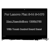 14.0 1366x768 HD LCD LED Display IPS Panel Touch Screen Digitizer Touch Control Board with Frame Bezel for Lenovo Flex 5 14 Flex 5-1470 80XA 81C9