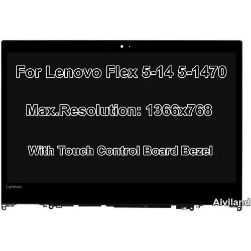 레노버 14.0 1366x768 HD LCD LED Display IPS Panel Touch Screen Digitizer Touch Control Board with Frame Bezel for Lenovo Flex 5 14 Flex 5-1470 80XA 81C9