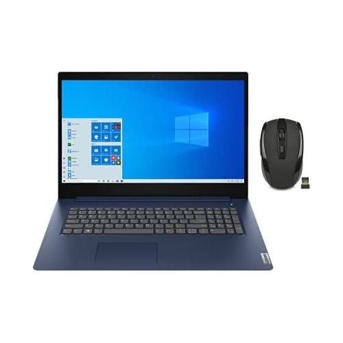 레노버 Lenovo IdeaPad 3 17.3“ HD+ Energy-efficient LED Laptop Intel Core i5-1035G1 Quad-Core 12GB RAM 256GBSSD+1TBHDD Windows 10 Home in S Mode Blue with Wireless Mouse Bundle