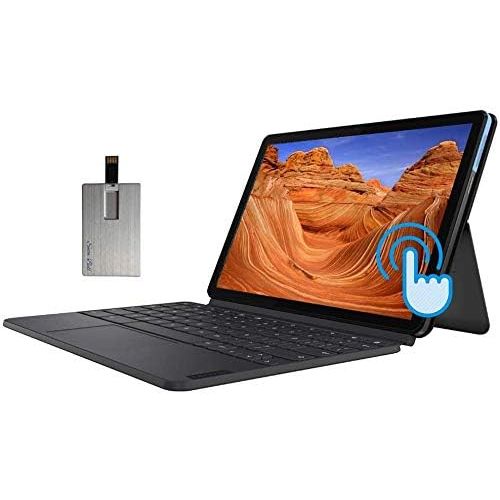 레노버 Lenovo Chromebook Duet 2-in-1 10.1 FHD Touchscreen Computer, MediaTek Helio P60T CPU, 4GB RAM, 128GB, Keyboard, ARM G72 MP3 Graphics, Chrome OS, Blue&Gray, 128GB USB Card