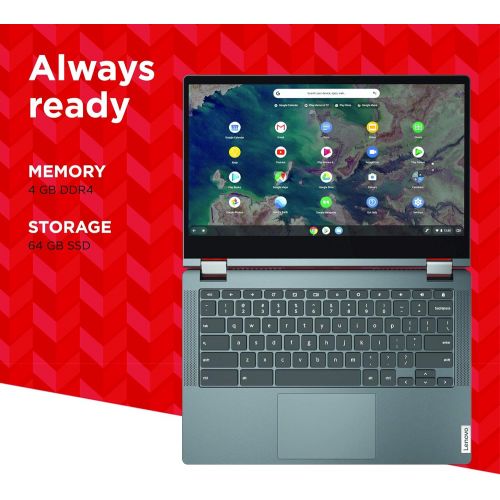 레노버 2020 Lenovo Chromebook Flex 5, 13 FHD IPS 250nits Touch Screen Laptop, Intel Dual-Core i3-10110U, Webcam, WiFi 6, Bluetooth 5.0, 4GB DDR4 RAM, 64GB SSD, Bundle Woov Laptop Sleeve,