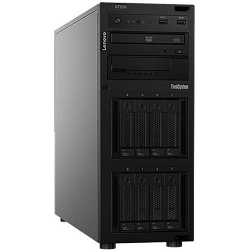 레노버 Lenovo ThinkSystem ST250 Tower Server Bundle Including Windows Server 2019, Intel Xeon 3.3GHz CPU, 64GB DDR4 2666MHz RAM, 16TB HDD Storage, JBOD RAID
