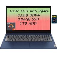 Lenovo IdeaPad 3 Laptop Computer I 15.6 FHD Anti-Glare I AMD Hexa-Core Ryzen 5 4500U( i7-8550U) I 12GB DDR4 256GB SSD 1TB HDD I Dolby Audio HDMI Win10 + 32GB Micro SD Card