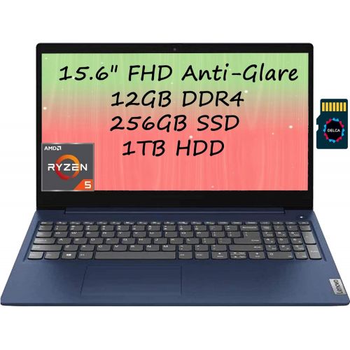 레노버 Lenovo IdeaPad 3 Laptop Computer I 15.6 FHD Anti-Glare I AMD Hexa-Core Ryzen 5 4500U( i7-8550U) I 12GB DDR4 256GB SSD 1TB HDD I Dolby Audio HDMI Win10 + 32GB Micro SD Card