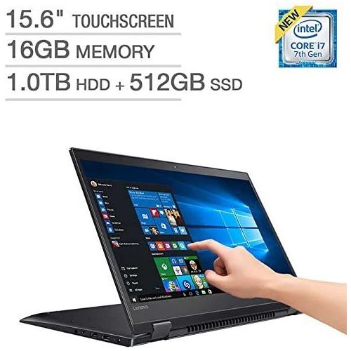 레노버 Flagship Lenovo Flex 5 15.6 2-in-1 Touchscreen Laptop 4K Ultra HD Intel i7-8550U 16GB RAM 1TB HDD + 512GB SSD 2GB NVIDIA GeForce MX130 Backlit Keyboard 1-yr Office 365 Win 10
