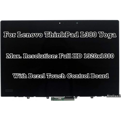 레노버 Aiviland 13.3 Full HD 1920X1080 LCD Display Touch Screen Digitizer Touch Control Board with Frame Bezel for Lenovo ThinkPad L380 Yoga 02DA313 02DL916