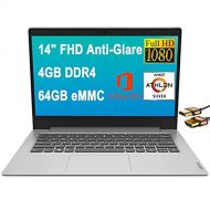Lenovo Ideapad 1 14 Laptop Computer 14 Full HD Anti-Glare Display AMD Athlon Silver 3050e 4GB DDR4 64GB eMMC Office 365 Dolby Audio Webcam Win 10 + HDMI Cable