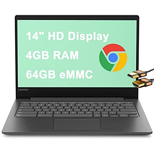 레노버 Lenovo Premium Chromebook S330 14?Latest Laptop?14 HD Display MediaTek MT8173C Quad-Core Processor 4GB RAM 64GB eMMC Camera Bluetooth 4.1 Chrome OS + HDMI Cable