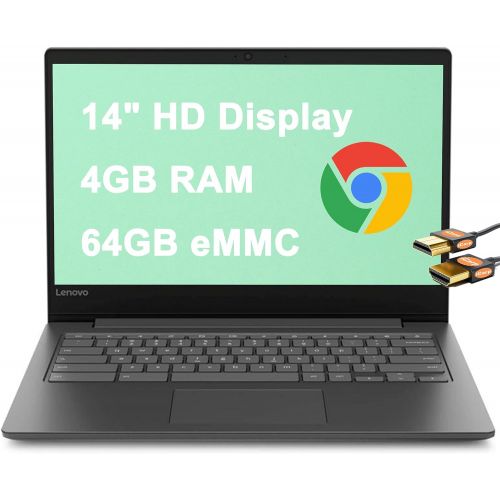 레노버 Lenovo Premium Chromebook S330 14?Latest Laptop?14 HD Display MediaTek MT8173C Quad-Core Processor 4GB RAM 64GB eMMC Camera Bluetooth 4.1 Chrome OS + HDMI Cable