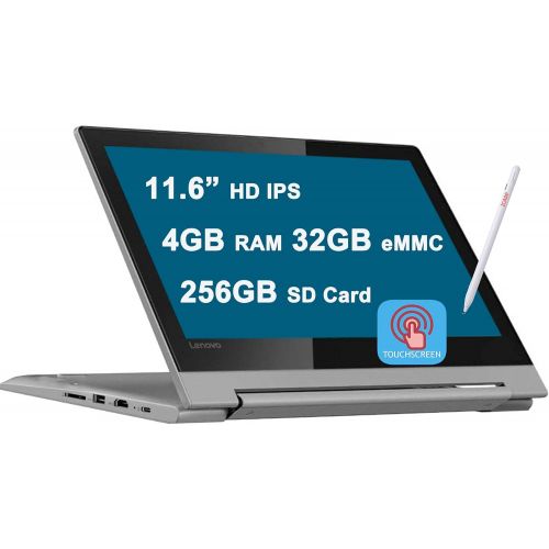 레노버 Flagship Lenovo Chromebook Flex 3 2 in 1 Laptop 11.6” HD IPS Touchscreen MediaTek Quad-Core MT8173C Processors 4GB RAM 32GB eMMC + 256GB SD Card USB-C HDMI Dolby Chrome OS + Pen