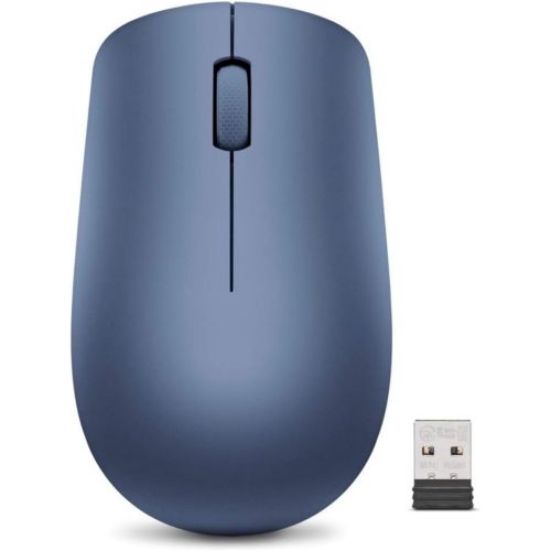 레노버 Lenovo 530 Wireless Mouse with Battery, 2.4GHz Nano USB, 1200 DPI Optical Sensor, Ergonomic for Left or Right Hand, Lightweight, GY50Z18986, Abyss Blue