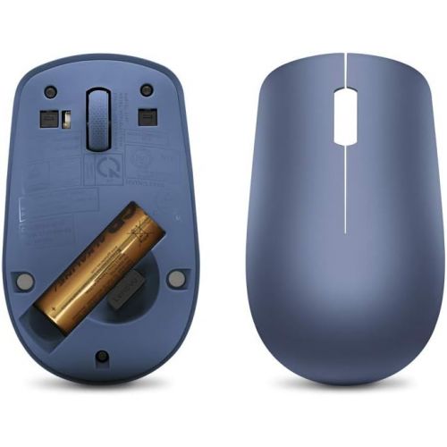 레노버 Lenovo 530 Wireless Mouse with Battery, 2.4GHz Nano USB, 1200 DPI Optical Sensor, Ergonomic for Left or Right Hand, Lightweight, GY50Z18986, Abyss Blue