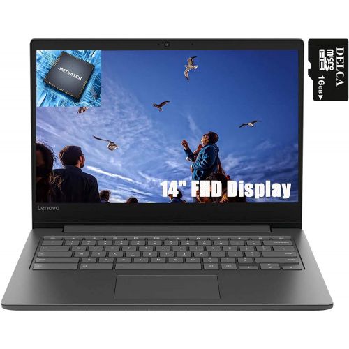 레노버 Lenovo Chromebook S330 Laptop Computer I Quad-Core MediaTek MT8173C I 14 FHD Display I 4GB RAM 64GB eMMC PowerVR GX6250 USB-C Webcam Chrome OS + 16GB Micro SD Card