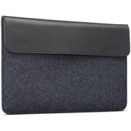 Lenovo Yoga Laptop Sleeve for 14-Inch Computer, Leather and Wool Felt, Magnetic Closure, Accessory Pocket, GX40X02932, Black