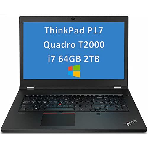 레노버 2022 Lenovo Thinkpad P17 17.3 FHD (1920x1080) Mobile Workstation Laptop (Intel 6-Core i7-10750H, 64GB DDR4, 2TB PCIe SSD, Quadro T2000 4GB Graphics) Backlit, Thunderbolt, FP, Windo