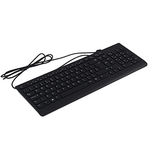 레노버 Lenovo 300 USB Keyboard, Wired, Adjustable Tilt, Ergonomic, Windows 7/8/10, GX30M39655, Black