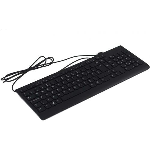 레노버 Lenovo 300 USB Keyboard, Wired, Adjustable Tilt, Ergonomic, Windows 7/8/10, GX30M39655, Black