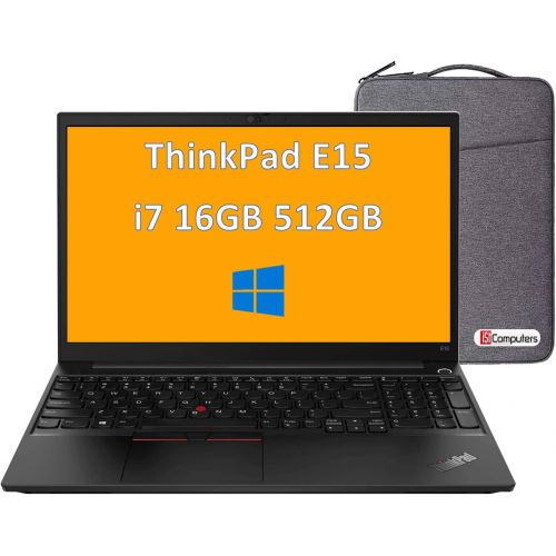 레노버 2022 Latest Lenovo ThinkPad E15 15.6 FHD (Intel 4-Core i7-1165G7, 16GB RAM, 512GB PCIe SSD), 1080p IPS Business Laptop, Backlit, Fingerprint Reader, Thunderbolt, IST Computers Slee