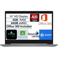 2021 Newest Lenovo IdeaPad 1 14 Laptop, 14 HD Display, AMD Dual-Core A6-9220e Up to 2.4GHz, 4GB RAM, 64GB eMMC, HDMI, Card Reader, Wi-Fi, Bluetooth, Windows 10 S, 1 Year Office 365