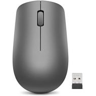 Lenovo 530 Wireless Mouse with Battery, 1200 DPI Optical Mouse, USB Receiver, 3 Button, Portable, Ambidextrous, GY50Z49089, Graphite Grey