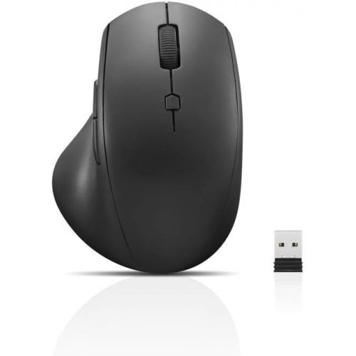 레노버 Lenovo 600 Wireless Media Mouse, 3 Adjustable DPI Levels, 2-Speed Scroll Wheel, Volume Buttons, Ergonomic Design, Red Optical Sensor, 12-Month Battery, GY50U89282