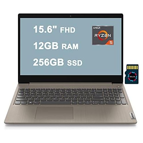 레노버 Lenovo IdeaPad 3 Laptop I 15.6 FHD Display I AMD 4-Core Ryzen 5 3500U ( i5-8210Y) I 12GB DDR4 256GB SSD I Dolby Up to 9 Hours of Battery Life Win10 Almond + 32GB MicroSD Card