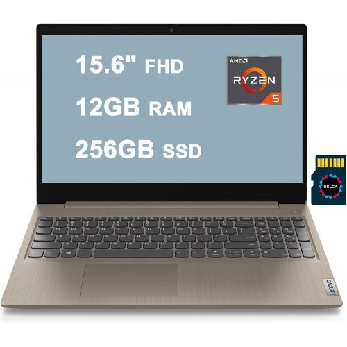 레노버 Lenovo IdeaPad 3 Laptop I 15.6 FHD Display I AMD 4-Core Ryzen 5 3500U ( i5-8210Y) I 12GB DDR4 256GB SSD I Dolby Up to 9 Hours of Battery Life Win10 Almond + 32GB MicroSD Card