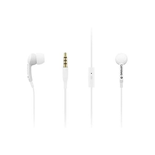 레노버 Lenovo 100 in-Ear Headphone, Wired, Microphone, Noise Isolating, 3 Ear Cup Sizes, Windows, Mac, Android, GXD0S50938, White