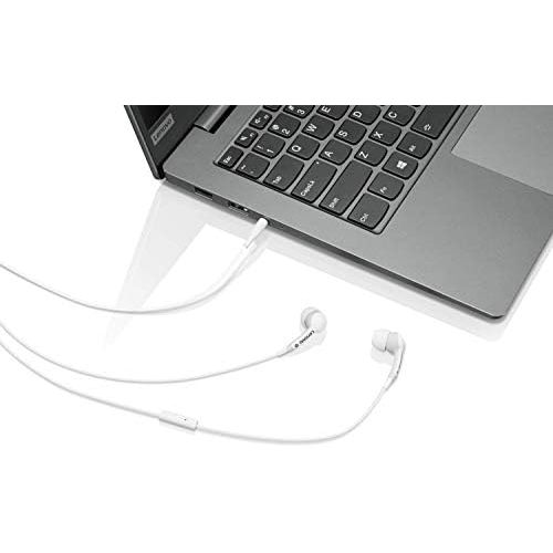 레노버 Lenovo 100 in-Ear Headphone, Wired, Microphone, Noise Isolating, 3 Ear Cup Sizes, Windows, Mac, Android, GXD0S50938, White