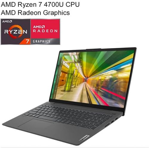 레노버 2021 Lenovo IdeaPad 5 Laptop, 15.6 FHD Display, 8-core AMD Ryzen 7 4700U ( i7-10710U), Wi-Fi 6, Webcam, Backlit KB, Fingerprint, USB-C, Win 10 Home, WOOV HDMI Cable (16GB RAM 1TB P