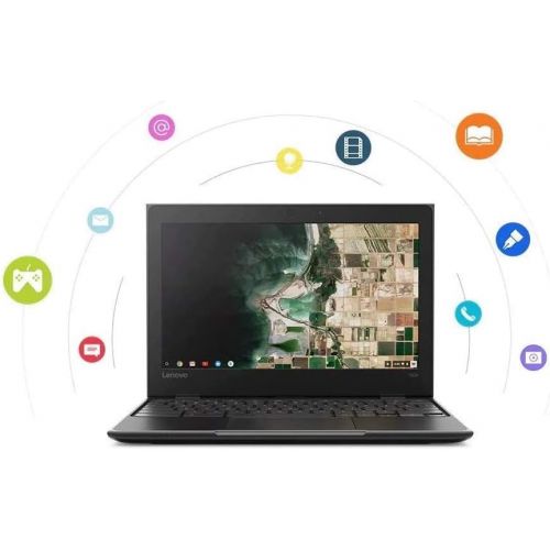 레노버 Lenovo 100e 11.6 Anti Glare HD Chromebook, Intel Dual-Core Celeron N3350 1.1 GHz up to 2.4 GHz, 4GB RAM, 16GB eMMC, HD Graphics 500, Bluetooth, USB Type C, 802.11ac, Webcam, Chrome